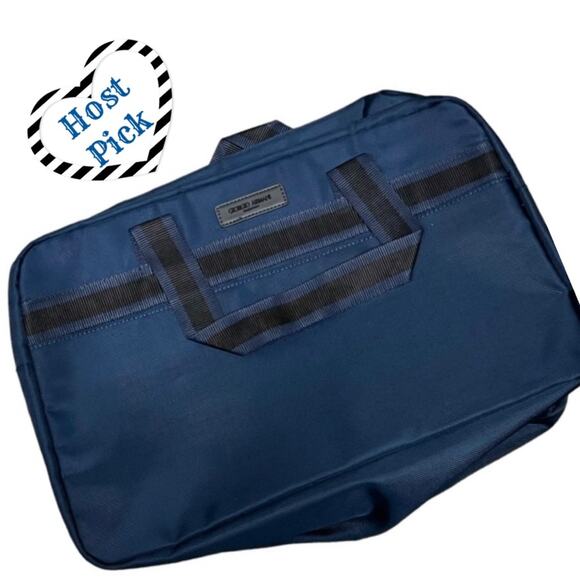 Giorgio Armani Navy Blue Travel Weekender Bag Shoulder Strap